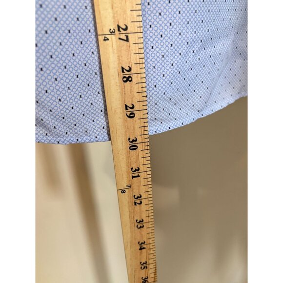 Tom Baine Mens Dress Shirt Wrinkle Free Medium Slim Fit 15 -15.5 Light Blue - Picture 10 of 13